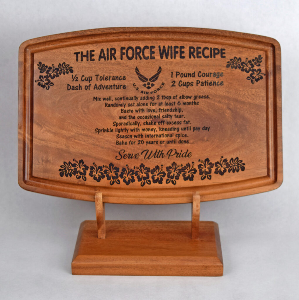 The Air Force Wife Recipe Cutting Board - Hawaiian Home Decor