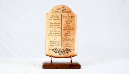 ten commandments wood plaque straight