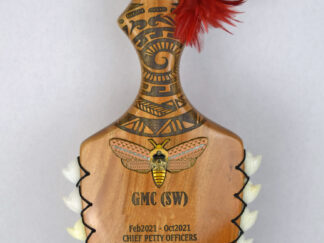 Custom Engraving || Medium Leiomano with Shark Teeth  || Hawaiian Warrior's Club ||  Engraved Tribal Handle Grip