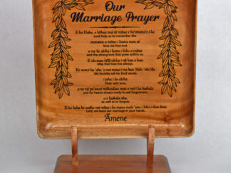 Our Hawaiian Marriage Prayer Mahogany Plate