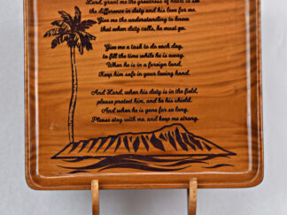 Military Wife Prayer plate wood engraving